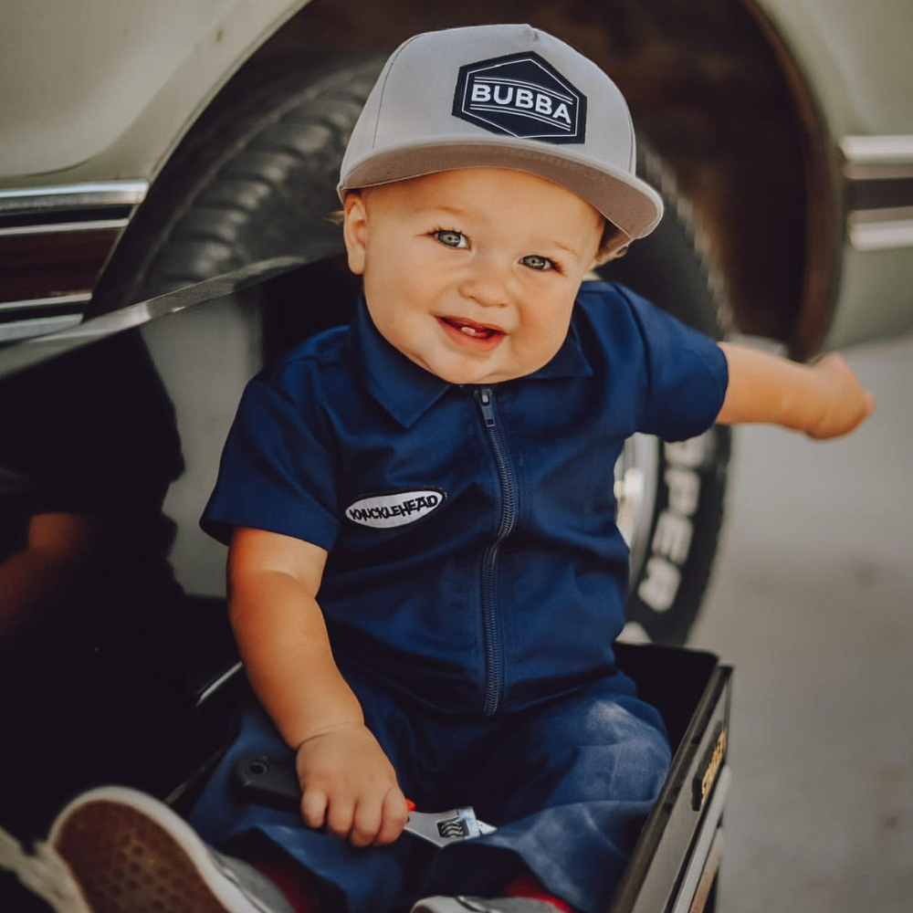 Knuckleheads  Infant and Toddler Navy Mechanic Coverall for wholesale on Faire9