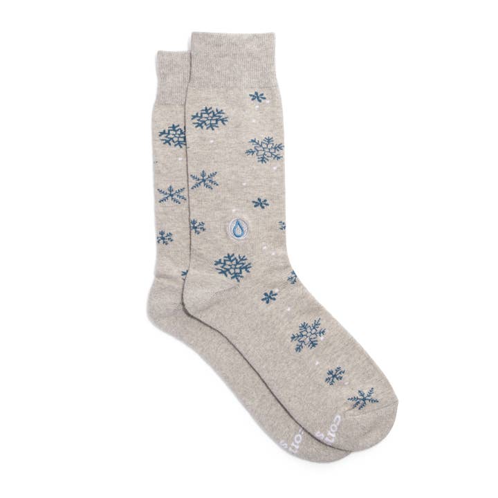 Conscious Step - Wholesale Socks - Unisex - Socks that Give Water (Gray Snowflakes)