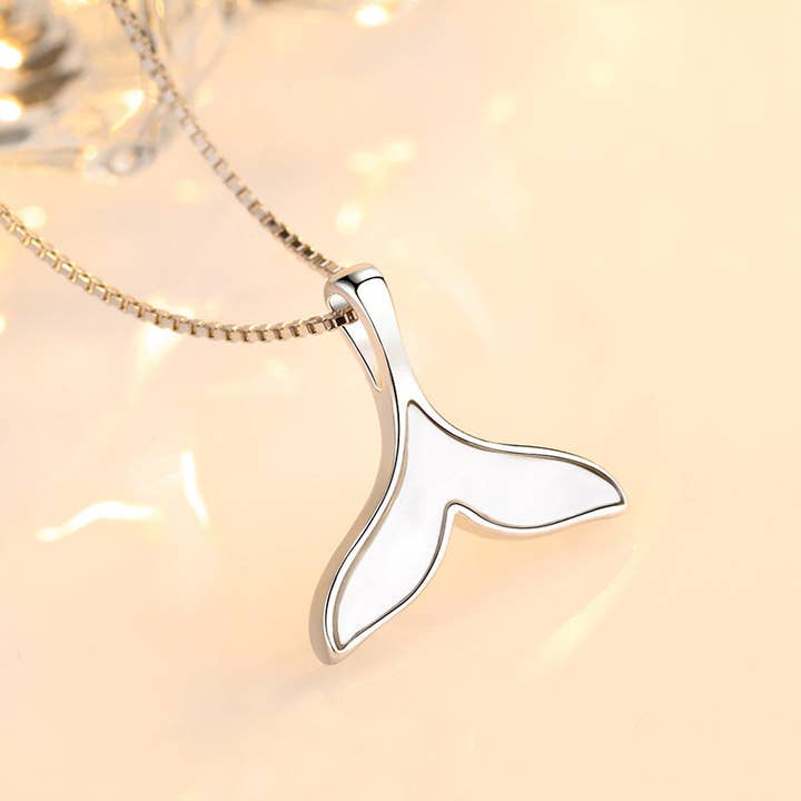 Colar cauda de baleia branca prata 925 – BohemeForever por atacado de BOHEMEFOREVER