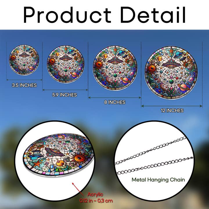 Merchemy - Wholesale Ornament - Spaceship Cosmo Ornament ACRYLIC Window Hanging Decor 8