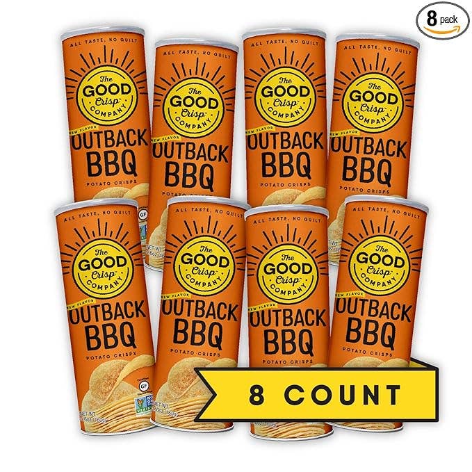 The Good Crisp Company - Wholesale Chips - Outback BBQ Chips - 5.6oz Cans (Case of 8)