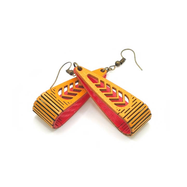 Living Hinge - Chevron - Topaz & Red for wholesale by Skaüswood