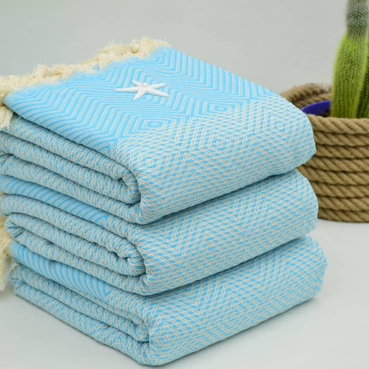 Große Überwurfdecken, Türkise Baumwolldecke für den Großhandel von Organic Turkish Towels