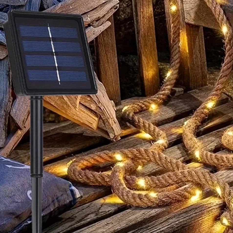 BRECK + FOX - Wholesale String lights - Solar Hemp Rope6