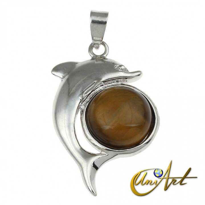 Dolphin Pendant With Tiger Eye for wholesale by UniArt