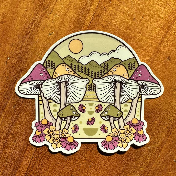 Graphic Heart - Wholesale Sticker - Mushroom Forest - Vinyl Sticker2