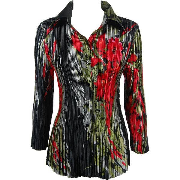 The Magic Scarf Company - Wholesale Button Down Shirt - Women's - 1148 - Satin Mini Pleats Blouses29
