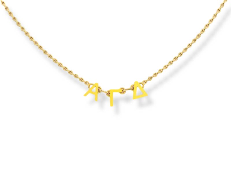 Shawn Paul - Wholesale Pendant/charm necklace - Alpha Gamma Delta Phoebe Greek Letter Necklace
