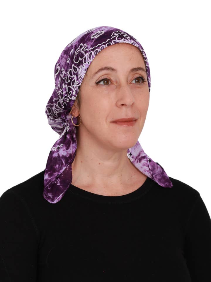 Foulards pré-noués Bandana Imprimés Tie Dye - Liens courts pour la vente par Cherie Accessories