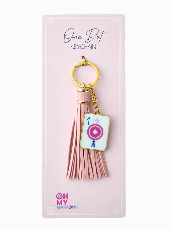 One Dot Keychain for wholesale by Oh My Mahjong