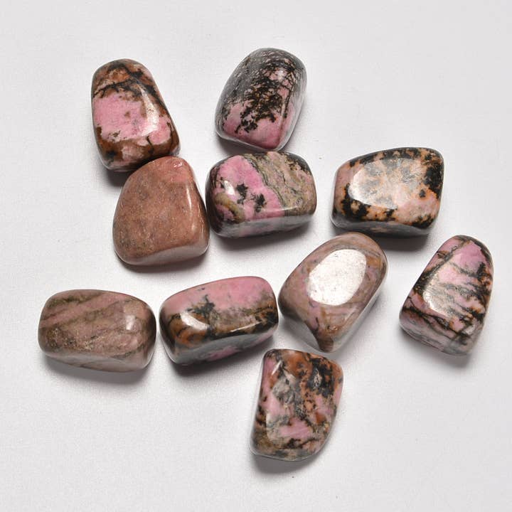 Pierres précieuses en rhodonite de 20 à 30 mm pour la vente par ilovebeadsusa