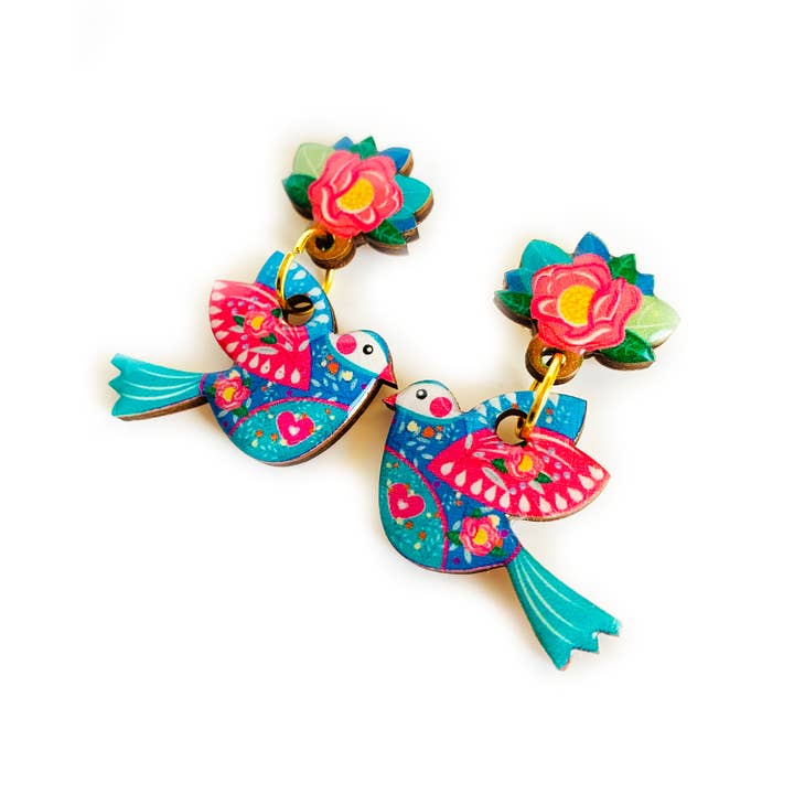 Rosie Rose Parker - Wholesale Dangle earrings - big bird summer earrings summer jewellery bold statement ear3