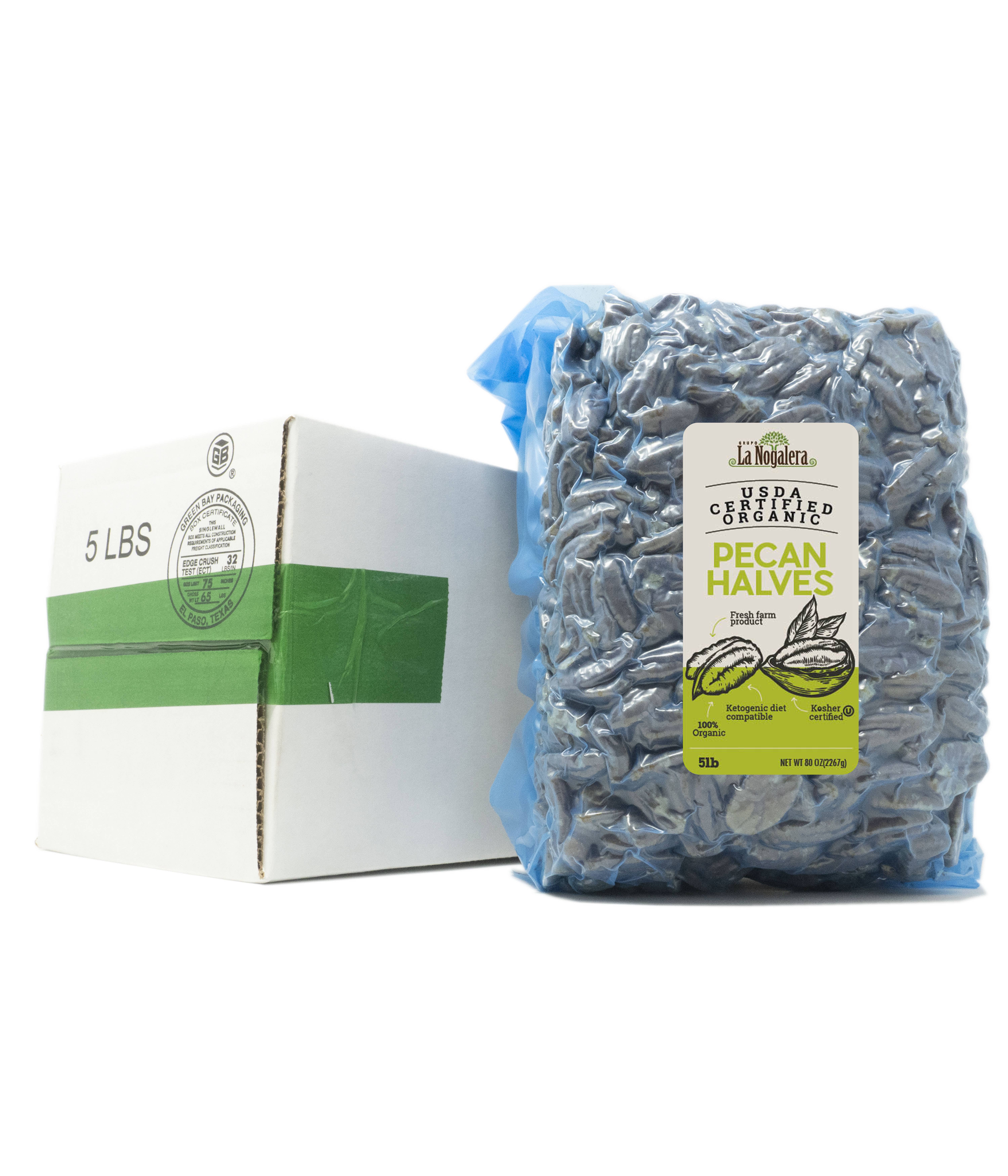 Shellers – Frutos secos por atacado – Grupo La Nogalera 5 libras de metades de noz-pecã orgânica7