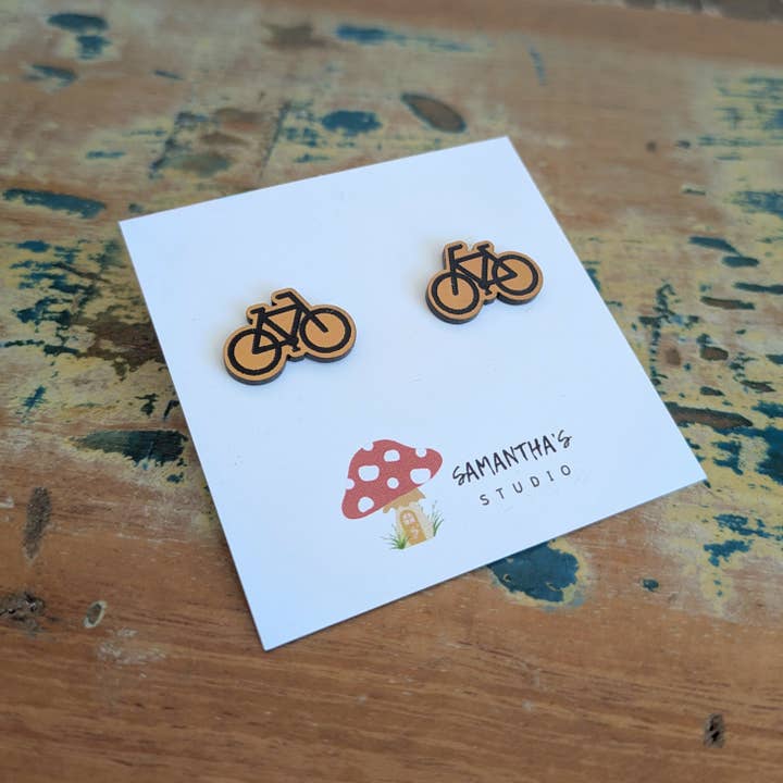 Samantha's Studio - Wholesale Stud/post earrings - Bike stud earrings, bicycle earring, bicycles, bikes3