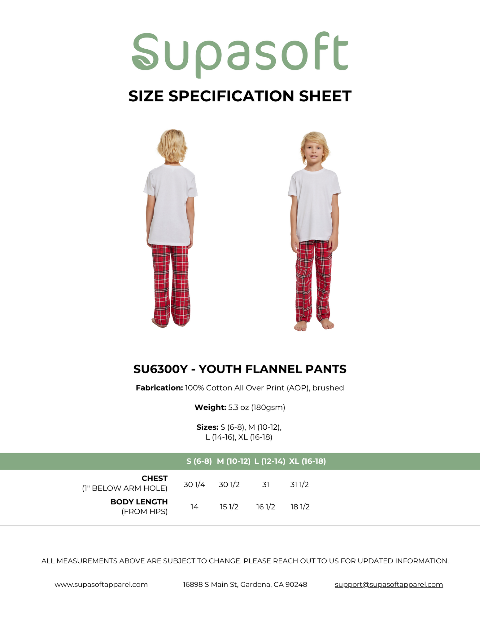 Supasoft Apparel - Wholesale Pants - Kids - Youth's Flannel Pants20