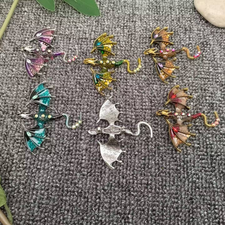 Mio Queena - Wholesale Brooch - Rhinestone Enamel Dragon Brooch8