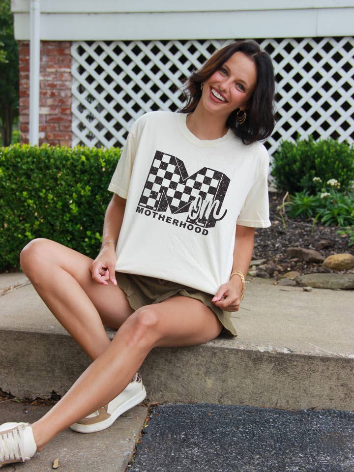 MTV Motherhood Checkered Adult Graphic Tee for wholesale by Uncommon Label