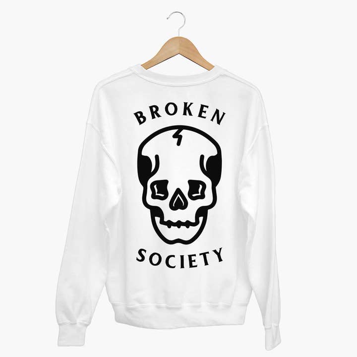 Broken Society Skull Sweatshirt (Unisex) for wholesale by Broken Society