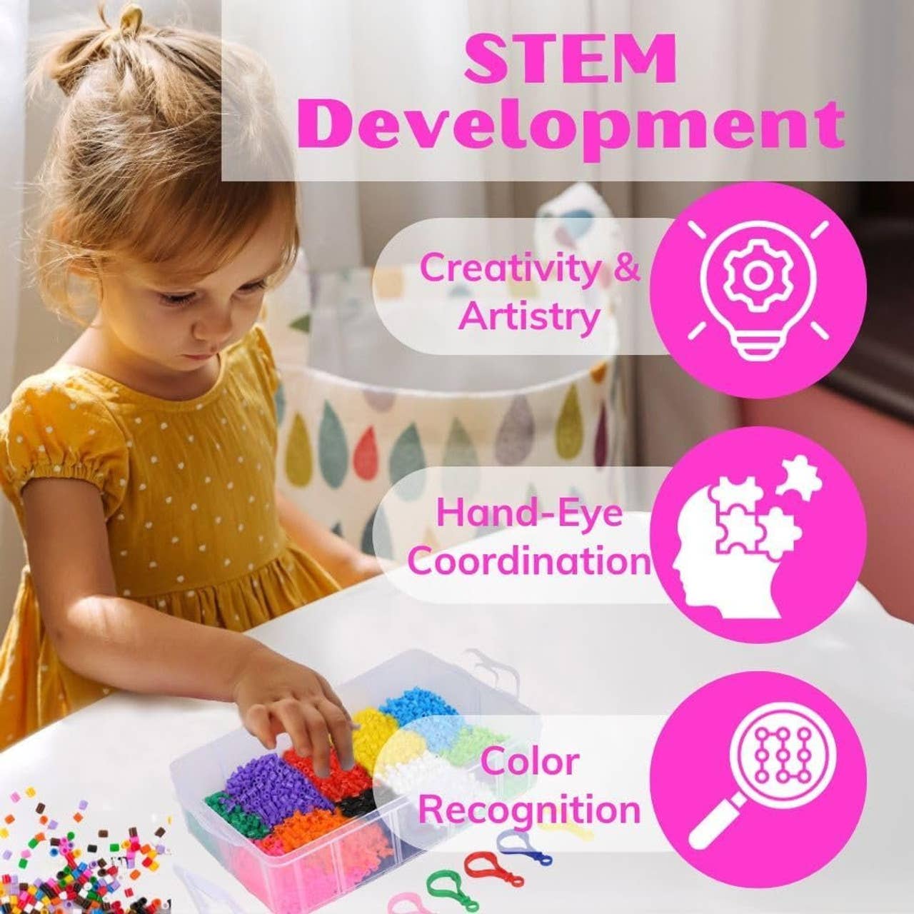 The Toy Group - Wholesale DIY Craft Kit - Darice Fuse Beads Kit- 7200 Piece set2