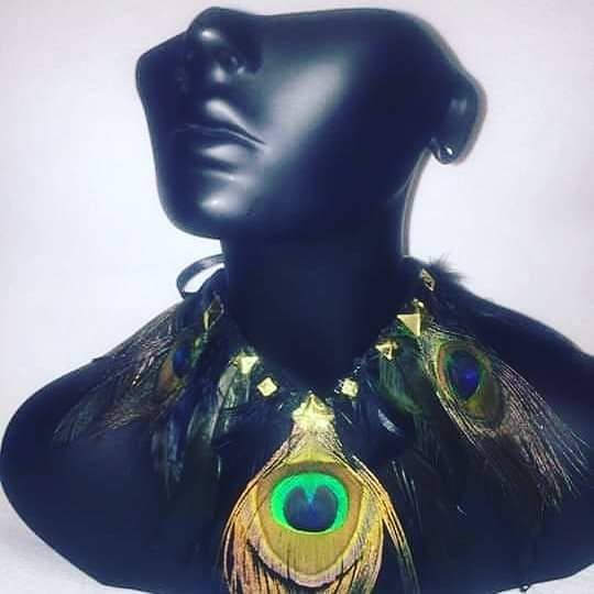 Peacock Feather Necklace for wholesale by Mahogani Collections