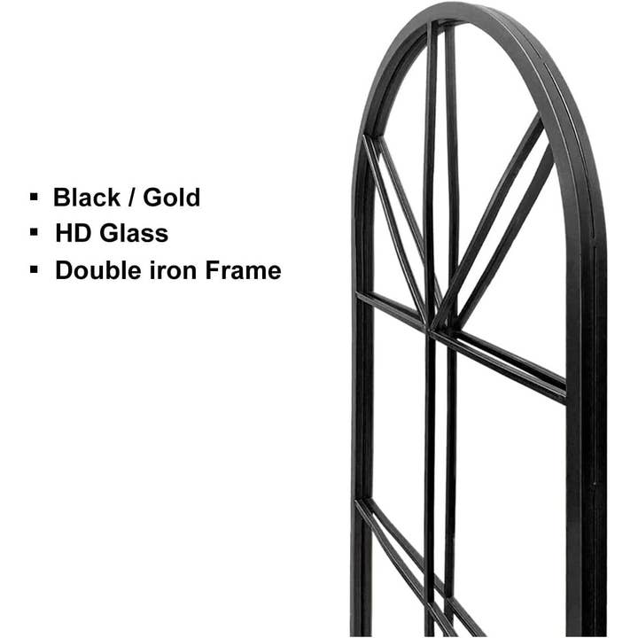 65 By 22 Inch Arched Window Pane Floor Wall Mount Mirror for wholesale on Faire4