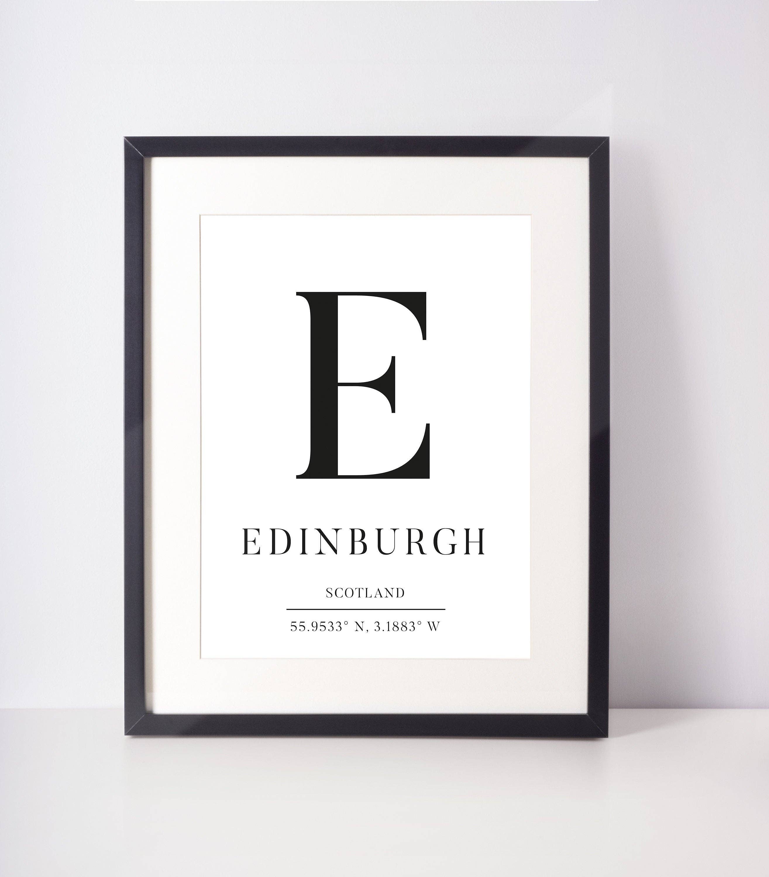 Kalloway Design – wholesale Art print – Edinburgh Latitude Longitude Location Unframed Print0
