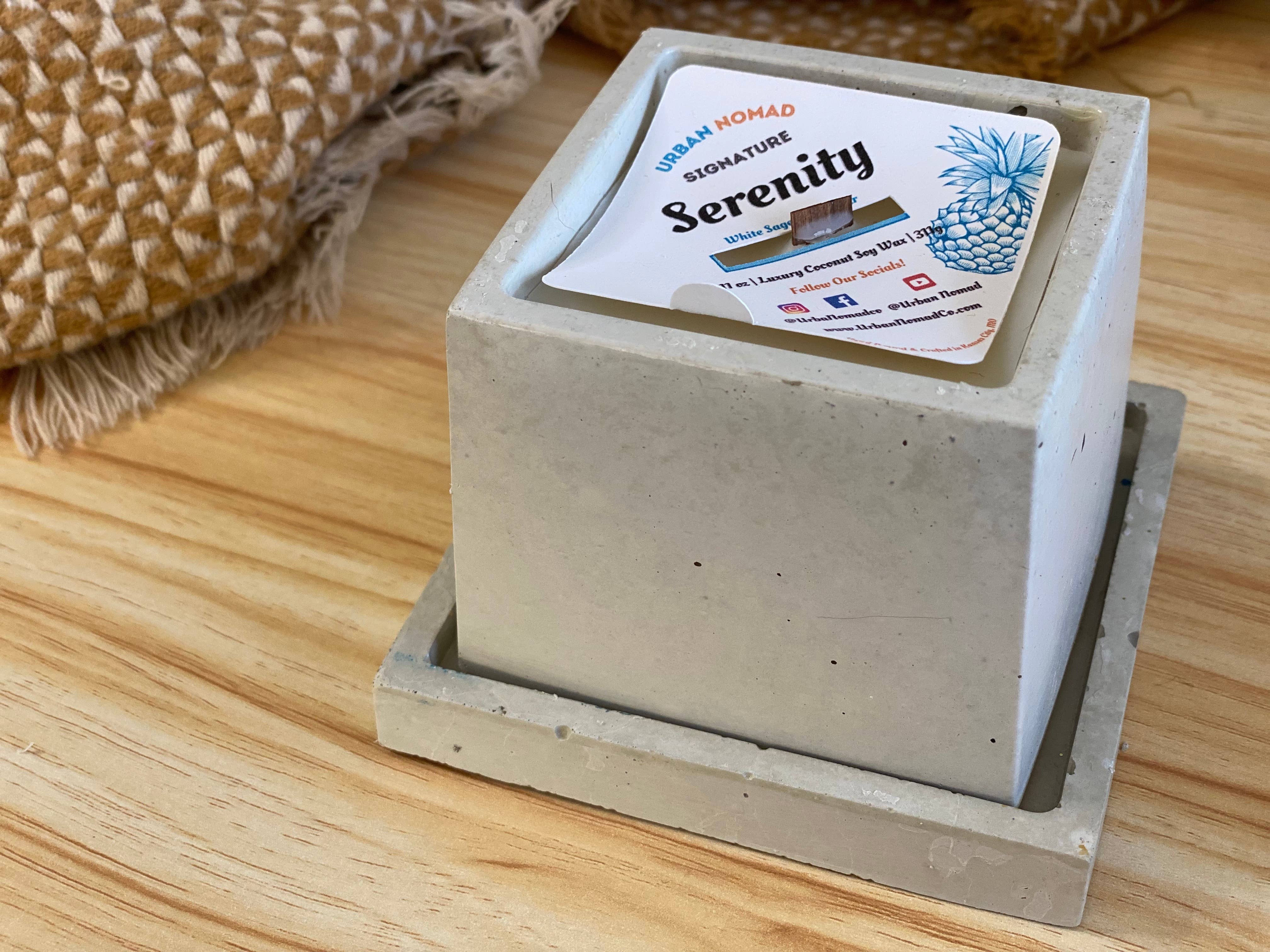 Urban Nomad - Wholesale Jar/Filled Candle - Serenity | Luxury Coconut Soy Concrete Candle1