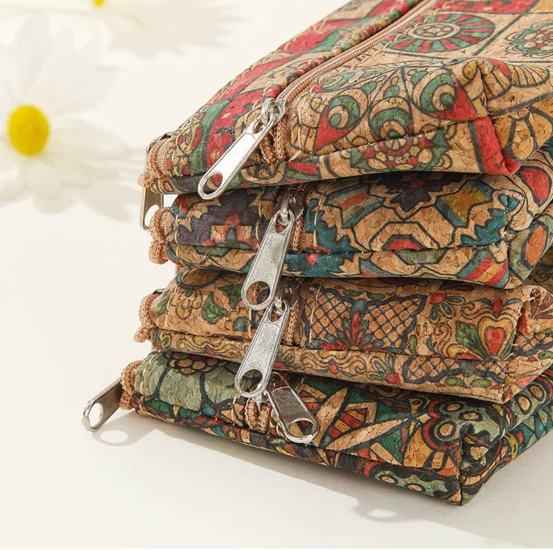 Serenity Collective - Vente Portefeuille – unisexe - Portefeuille à double fermeture éclair en liège 100% naturel2