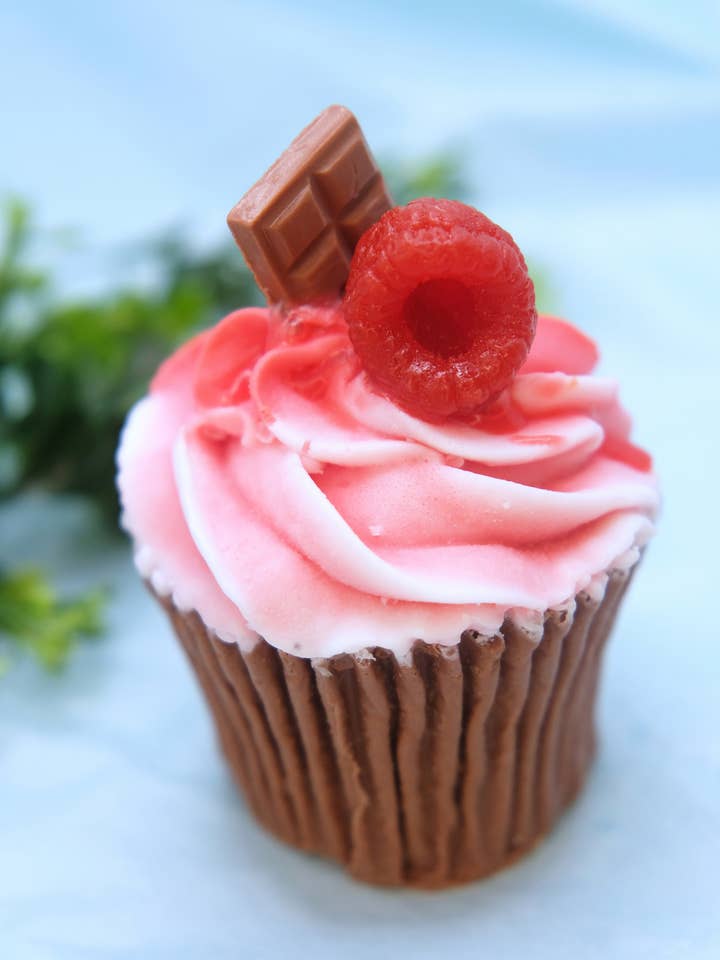 Raspberry Chocolate Cupcake Soap for wholesale by Soapy Trendy