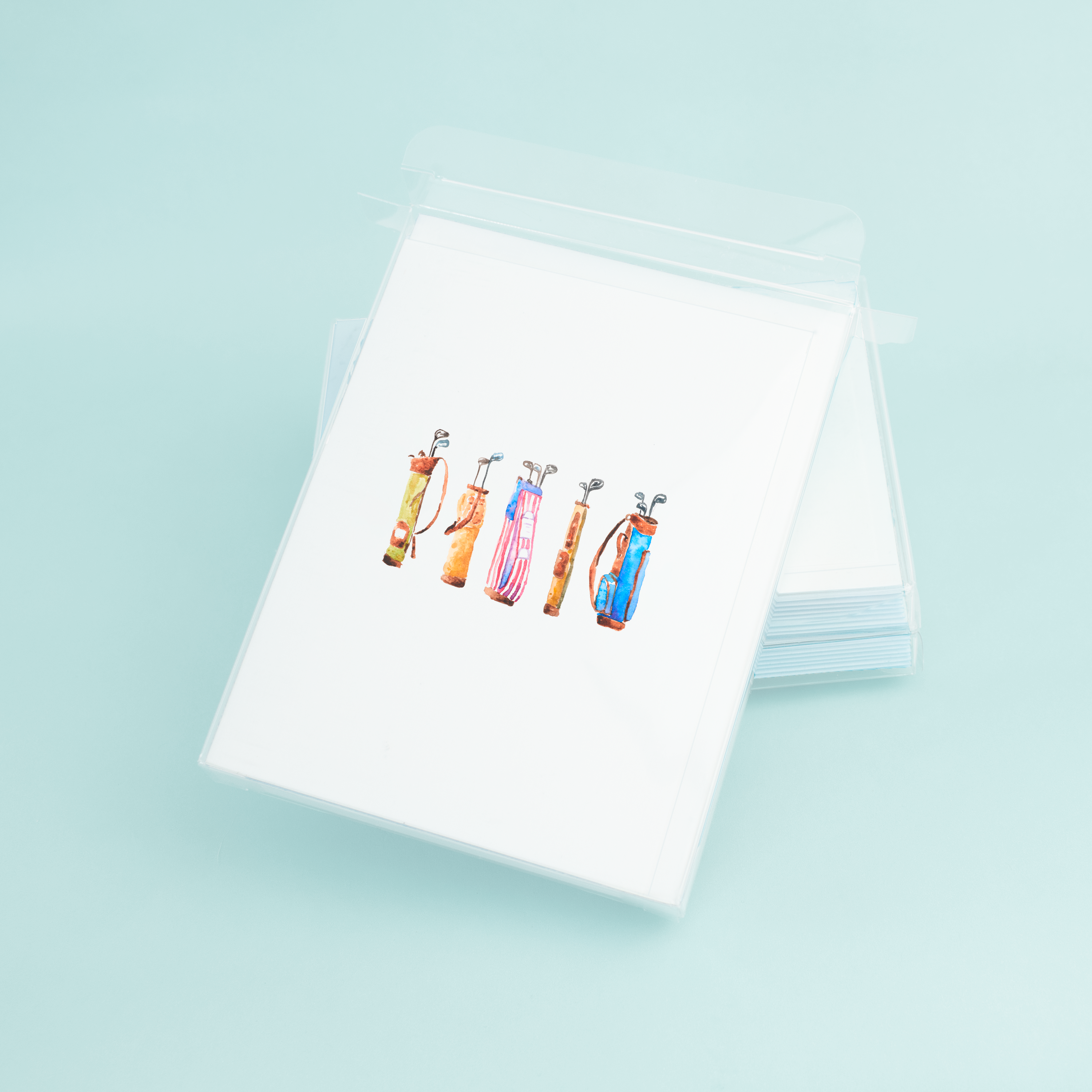 Taylor Paladino - Vendita all'ingrosso Biglietti di auguri generici - Biglietto di auguri per sacche da golf vintage ad acquerello2