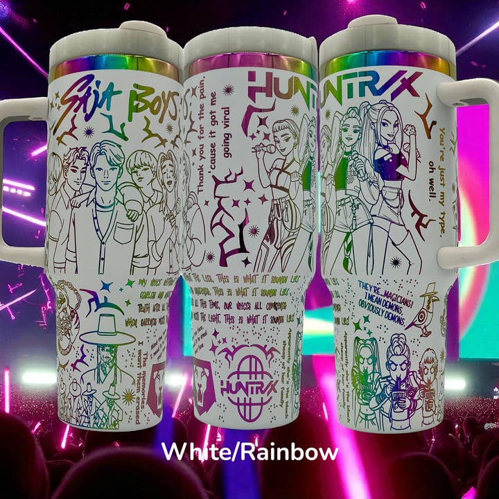 Crafty AF Studio - Wholesale Insulated Mug/Tumbler - 40oz KPop Demon Hunters Laser Engraved tumbler V2 | Huntrix | Saja Boys | k pop1
