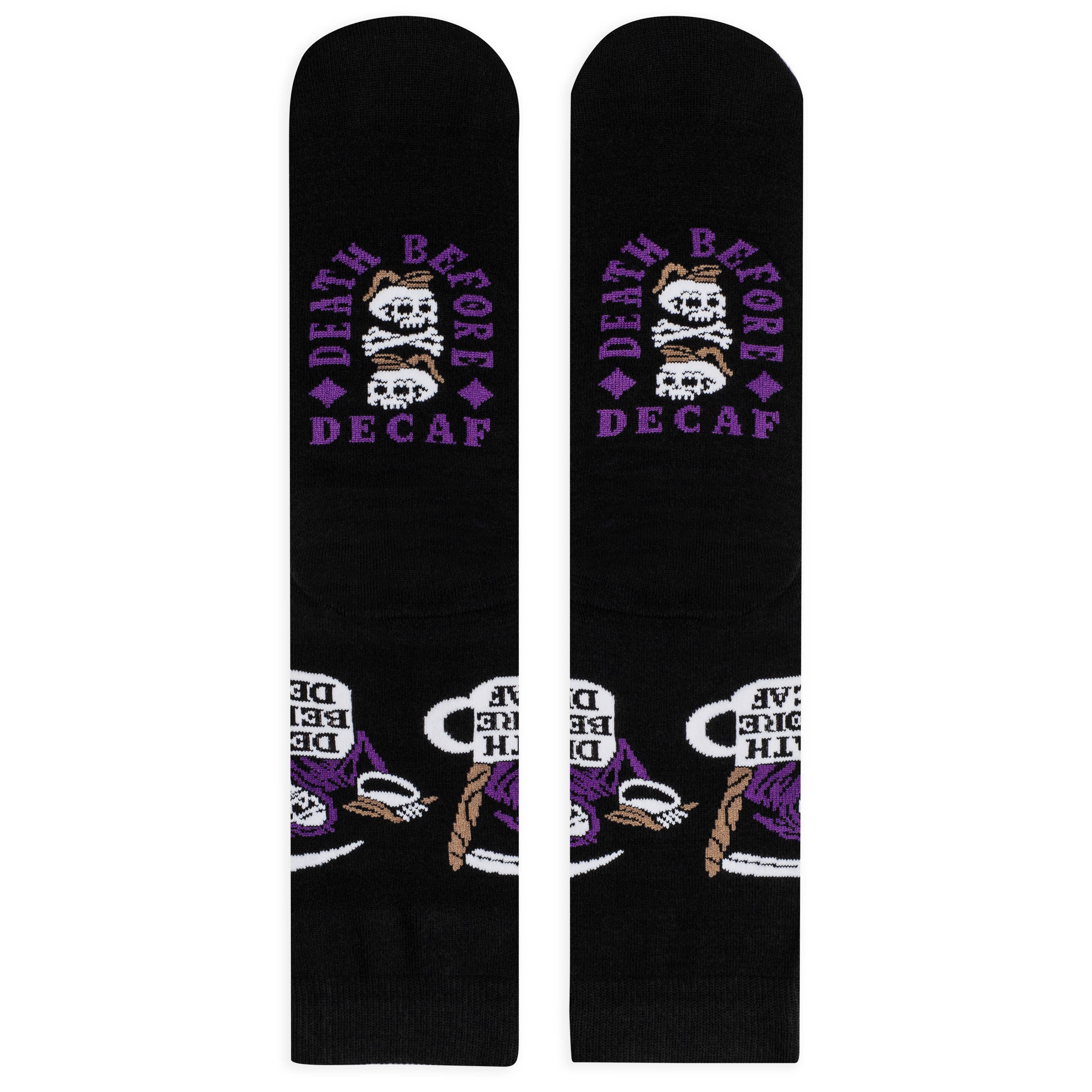 Lavley - Wholesale Socks - Unisex - Death Before Decaf Socks for Coffee Lovers2