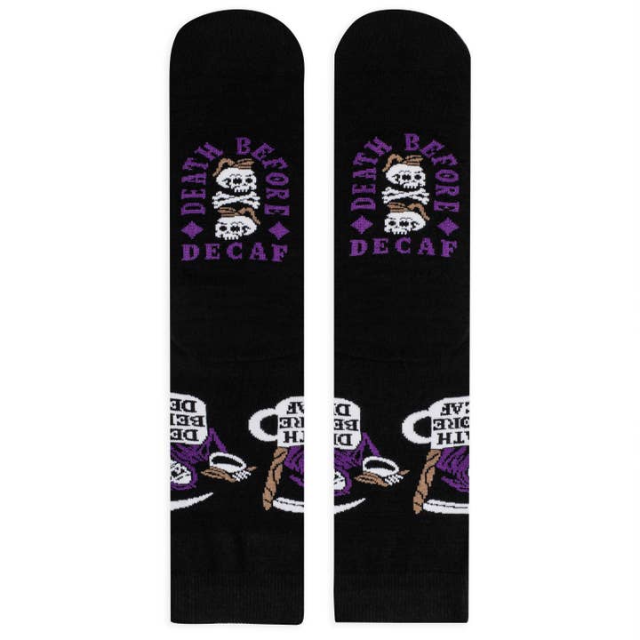 Lavley - Wholesale Socks - Unisex - Death Before Decaf Socks for Coffee Lovers2