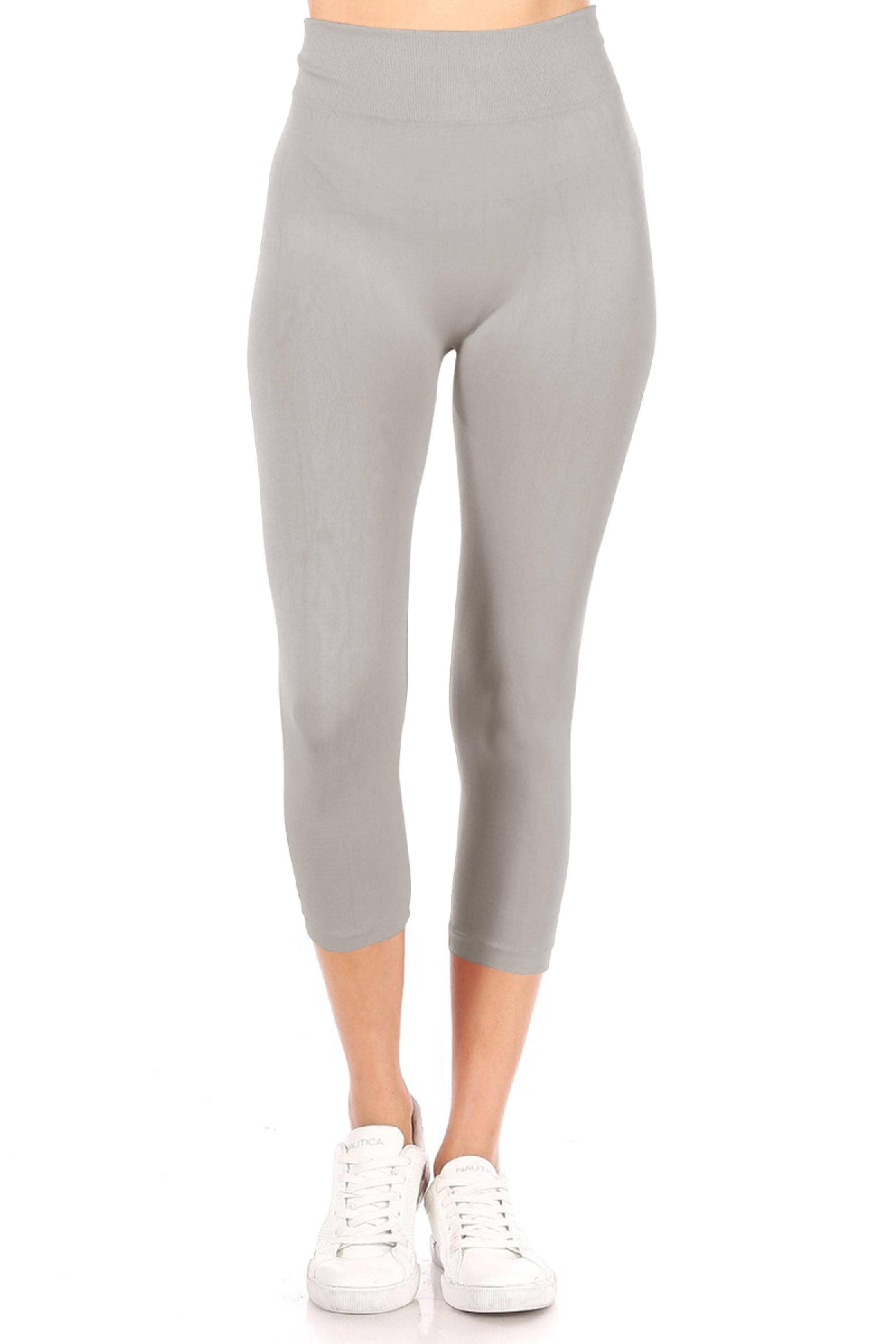 MOA COLLECTION - Wholesale Athletic/Lounge Leggings - Women's - Women's Casual Solid Seamless Capri Leggings27