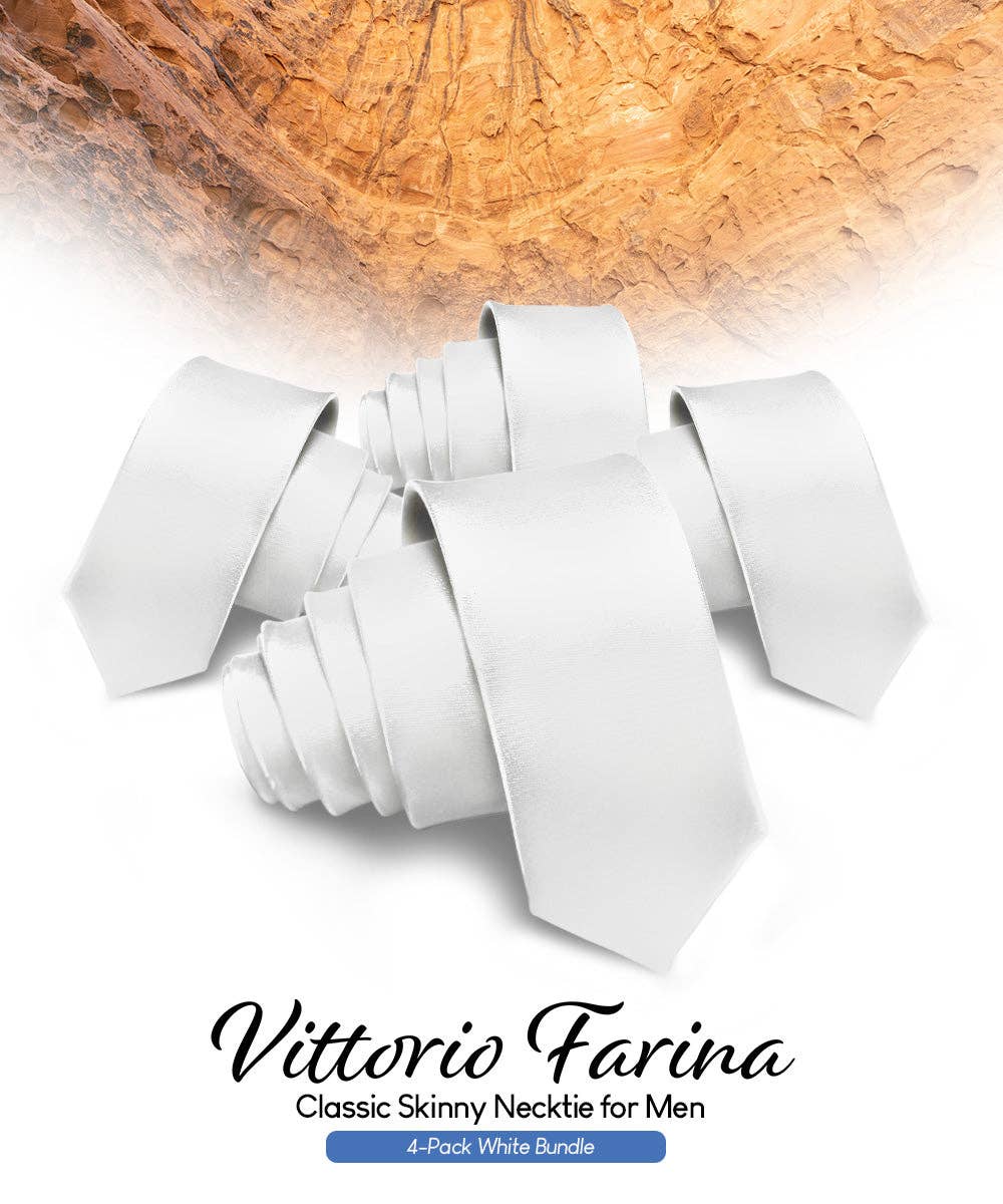 Dubal Brothers - Vente Cravate – homme - Cravate fine unie (4 paquets) par Vittorio Farina43