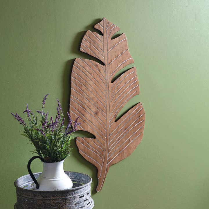 Banana Leaf Wood Wall Decor for wholesale by CTW Home Collection