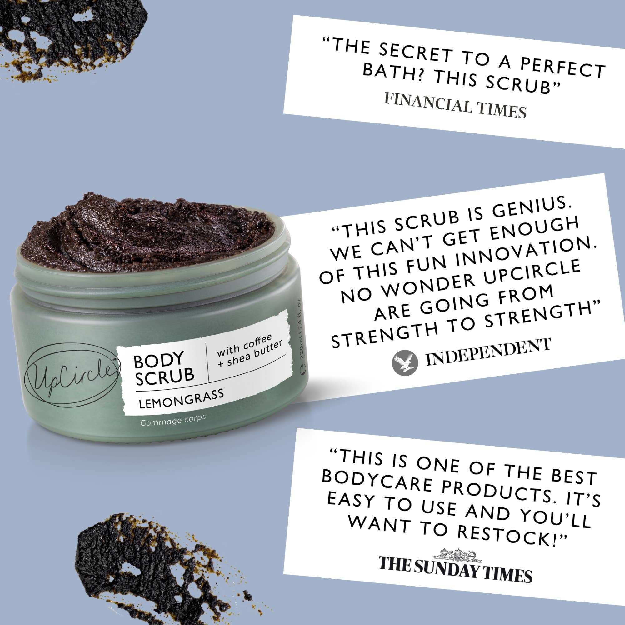 UpCircle Beauty Europe – Esfoliante corporal por atacado – Esfoliante Corporal Vegano Eco de Erva-Príncipe com Café + Manteiga de Karité8