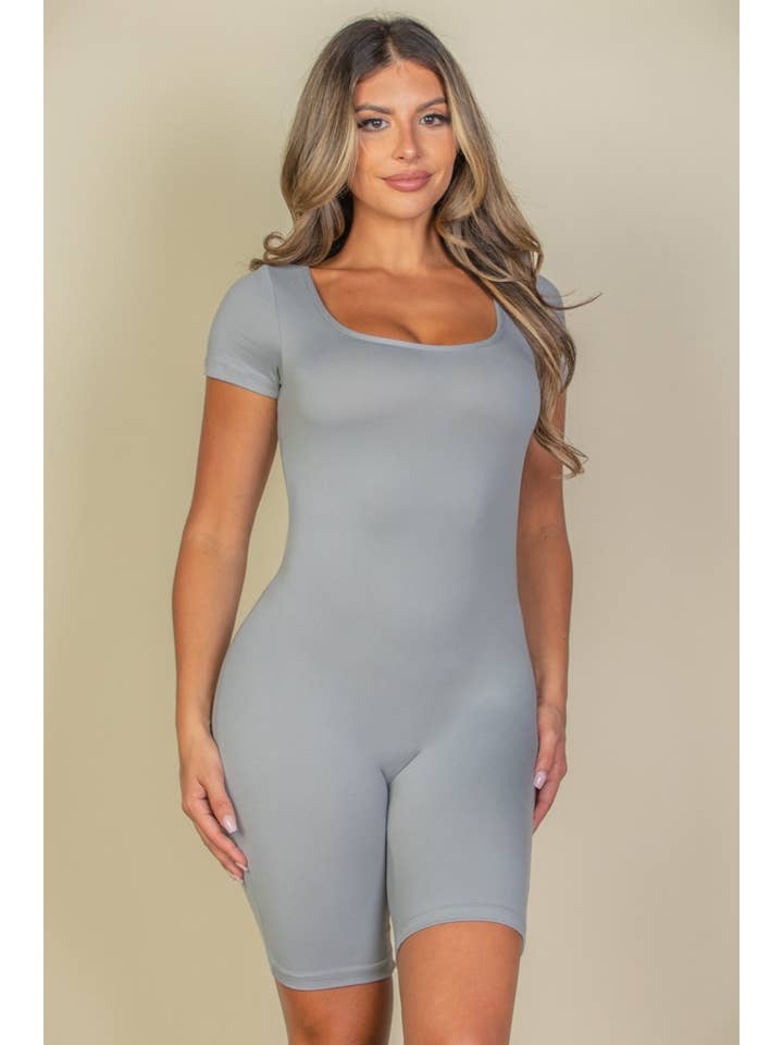 CAPELLA APPAREL - Wholesale Romper - Women's - Short Sleeve Scoop Neck Romper4