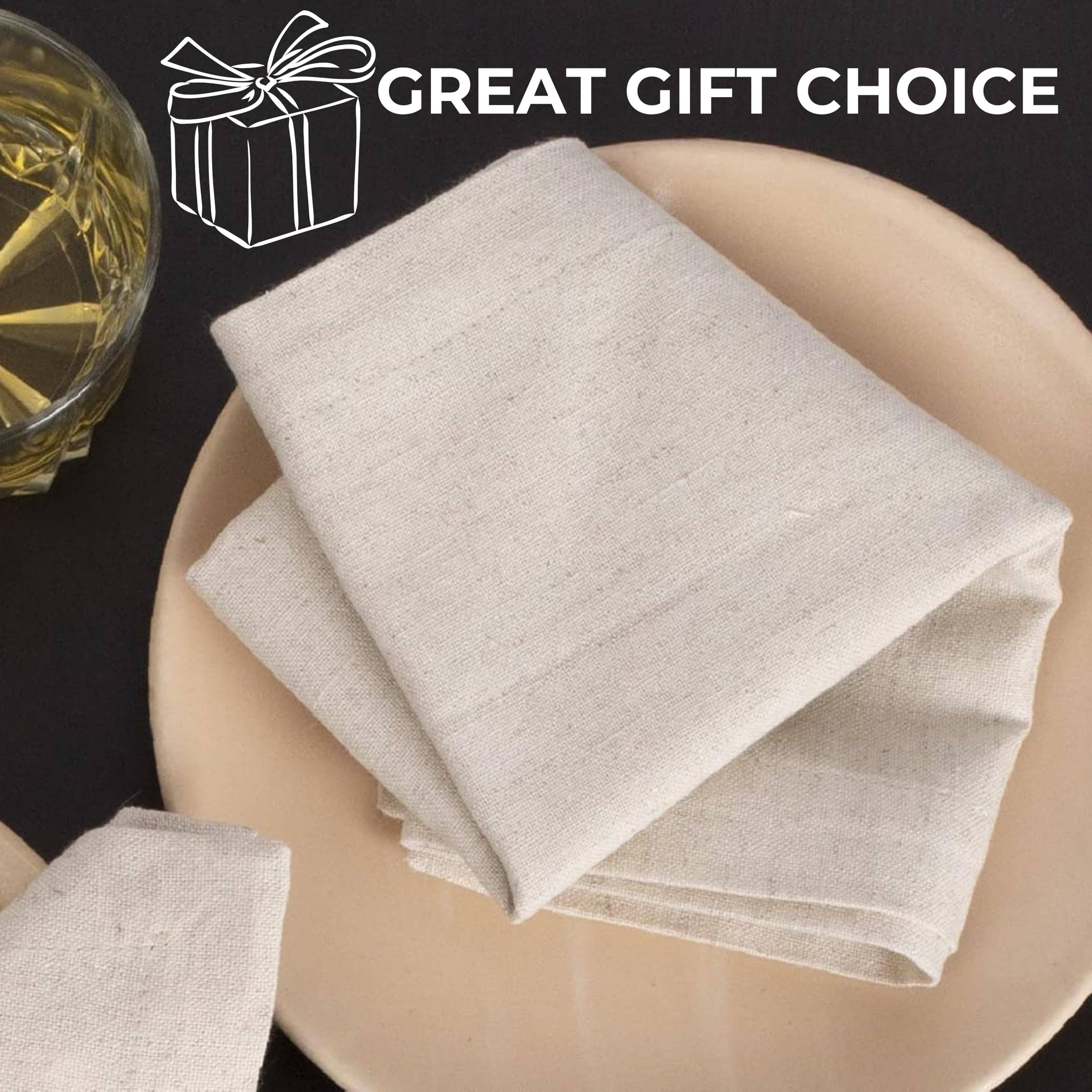 Premium Cotton Linen Cloth Napkins 18x18 Natural (Set of 12) for wholesale on Faire9