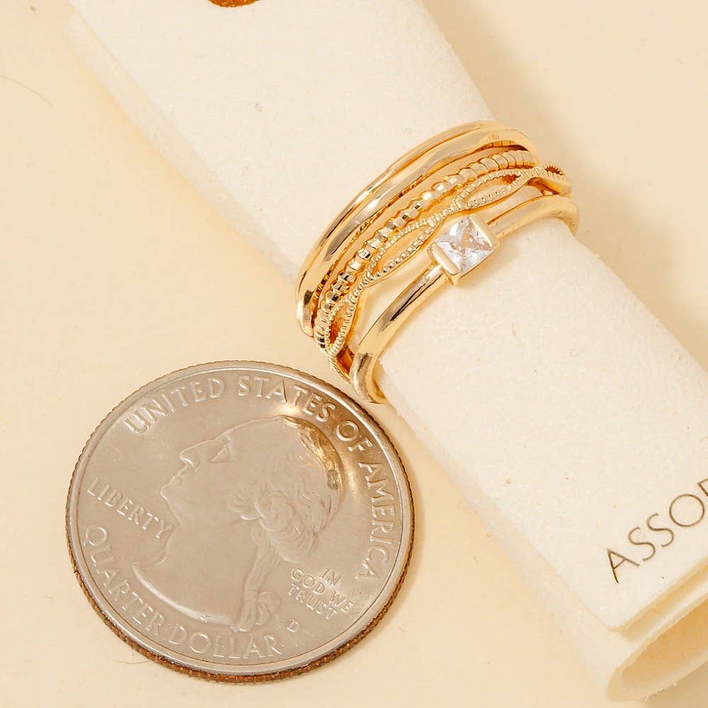 Anarchy Street – wholesale Band/stacked ring – Mixed 5Pc Band Rings Set2