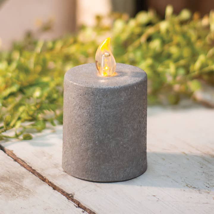 Col House Designs - Wholesale Pillar Candle - Cement Look Pillar, 2.25" x 3.5"1