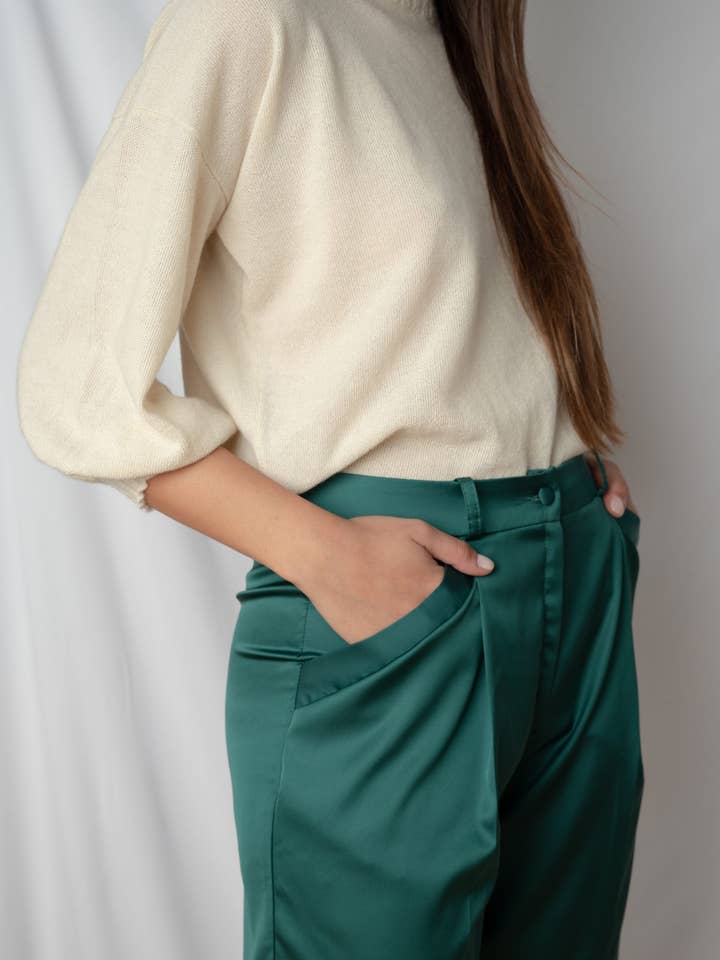 Calças Octavia Emerald Green por atacado de Emmy Boo