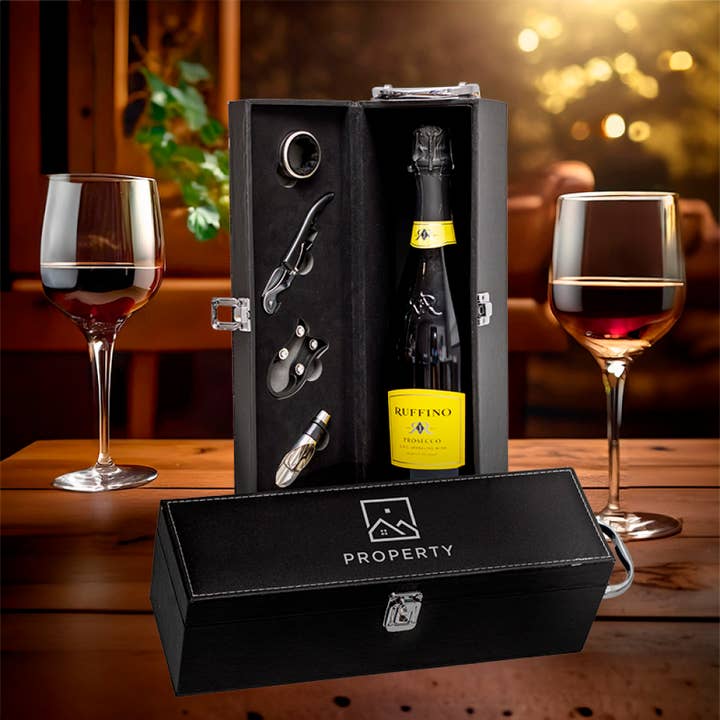Famgraving - Wholesale Wine Gift Bag - Custom Leather Wine Box Case Set with Accessories
