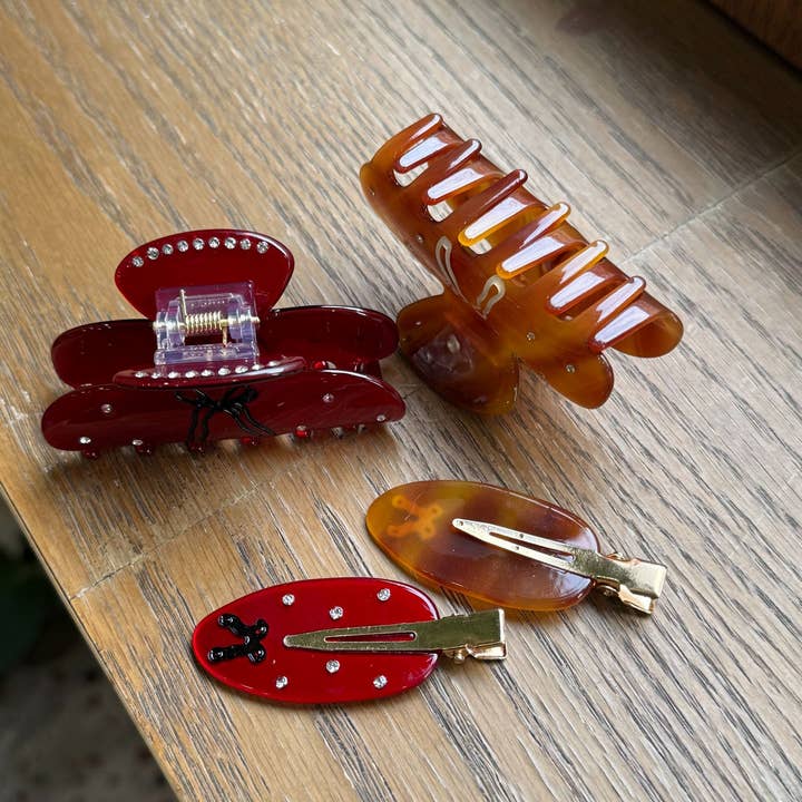 NINEXIS - Wholesale Hair Clip - Women's - CWAHA4517_SEAMLESS DIAMOND DROP OIL BOW HAIR CLIP1