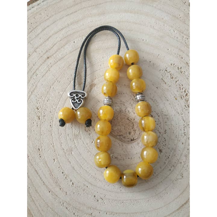 Kalliopi P. Giannoula - Poppygshop – wholesale Beaded bracelet – 21 Yellow Resin Worry Beads1