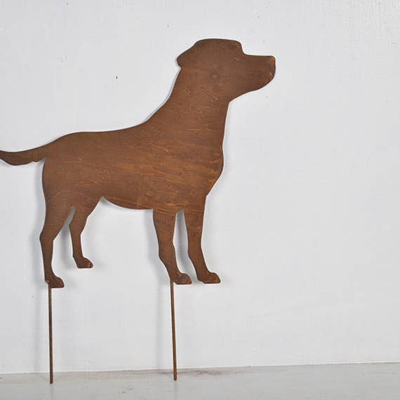 Marissa's Gifts - Wholesale Outdoor Ornament/Decor - Rusty metal labrador outdoor and garden gift, labrador gift, labrador garden ornament, labrador memorial