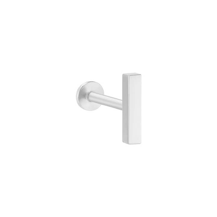 Musemond – wholesale Enkelt örhänge – Fyrkantig Bar Labret Piercing- 14K guld