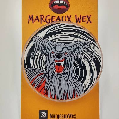 Épinglette en acrylique Werewolf Swirl pour la vente par Margeaux Wex Designs