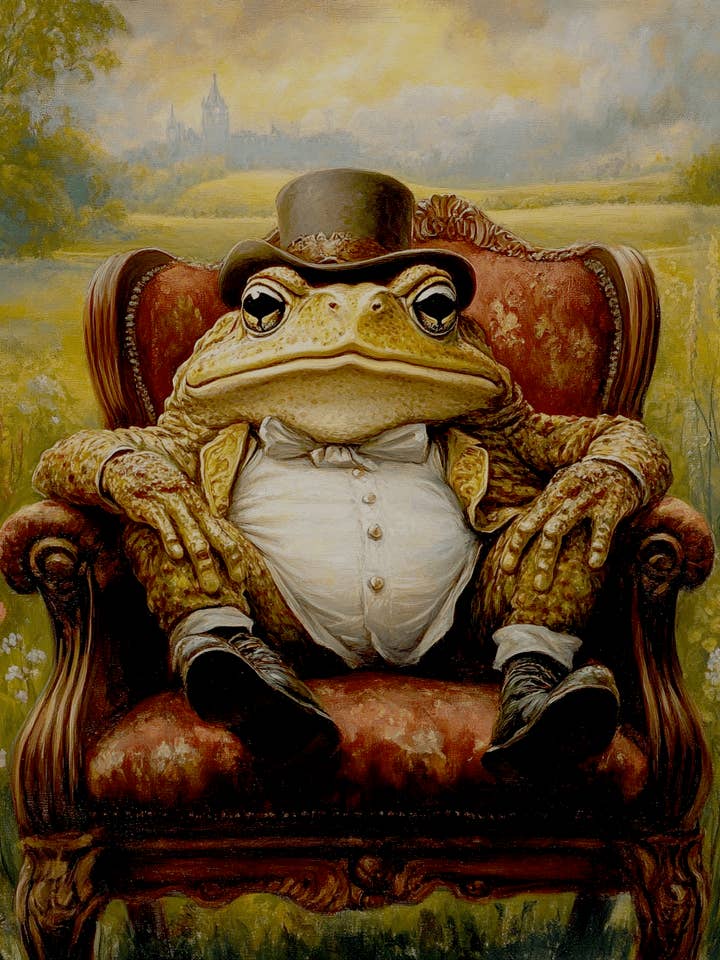 A Toad in a Lounge Chair - Bedroom Art Prints – 8″x10″ Artwork in 11″x14″ Mat for wholesale by Mowbi