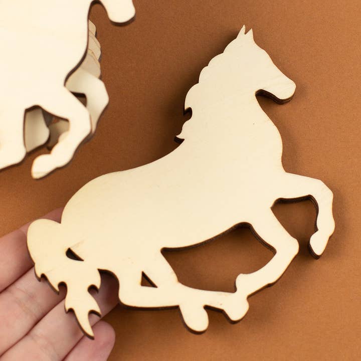 Galloping Horse Unfinished Wood Cutout - Western Cowboy DIY for wholesale by Factory Direct Craft